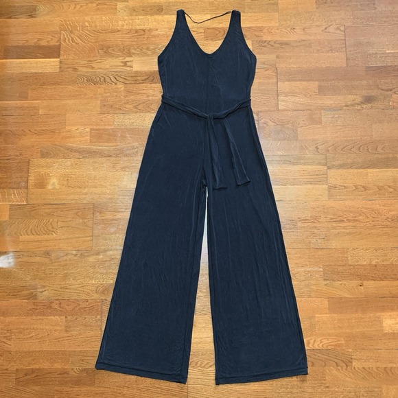 lululemon athletica Pants - Lululemon Principal Dancer Black Jumpsuit Comfy Size 6 Wide Leg Belted Boho